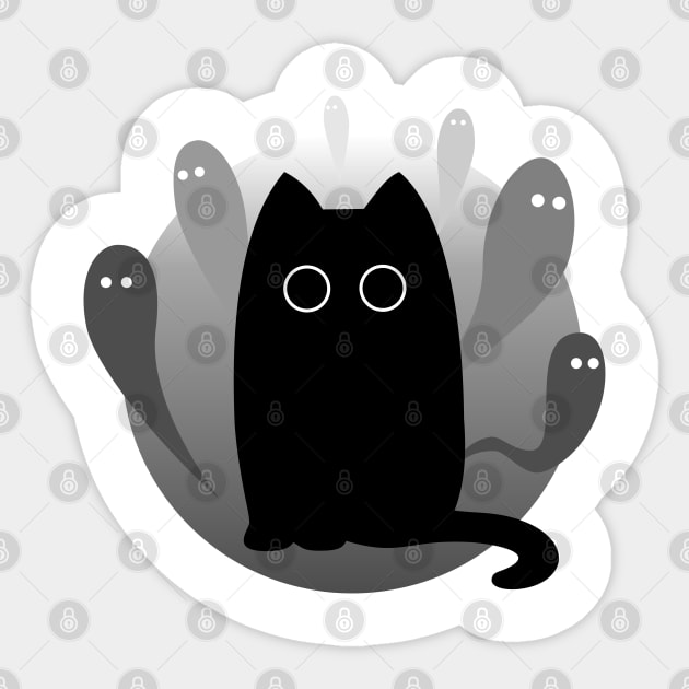 Mystical black cat Sticker by Vapison